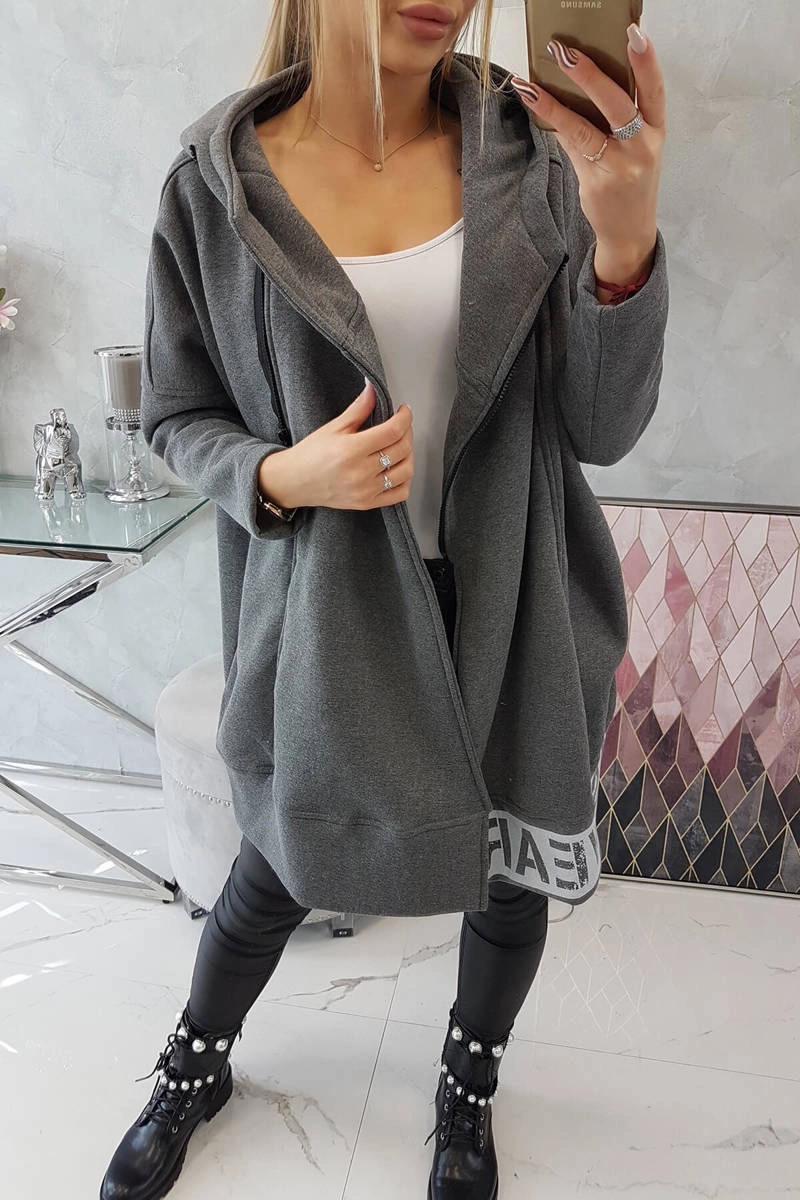 marka niezdefiniowana Insulated sweatshirt with a zipper graphite
