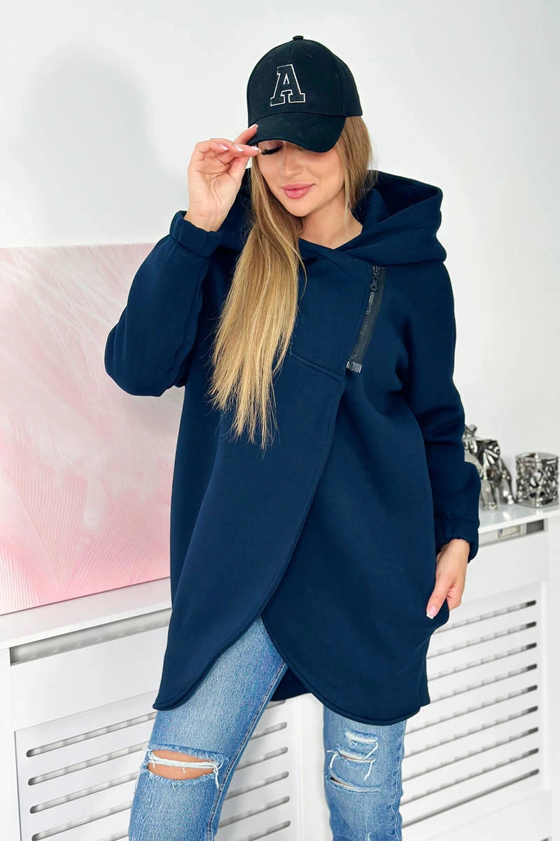 Kesi Sweatshirt with short zipper navy blue