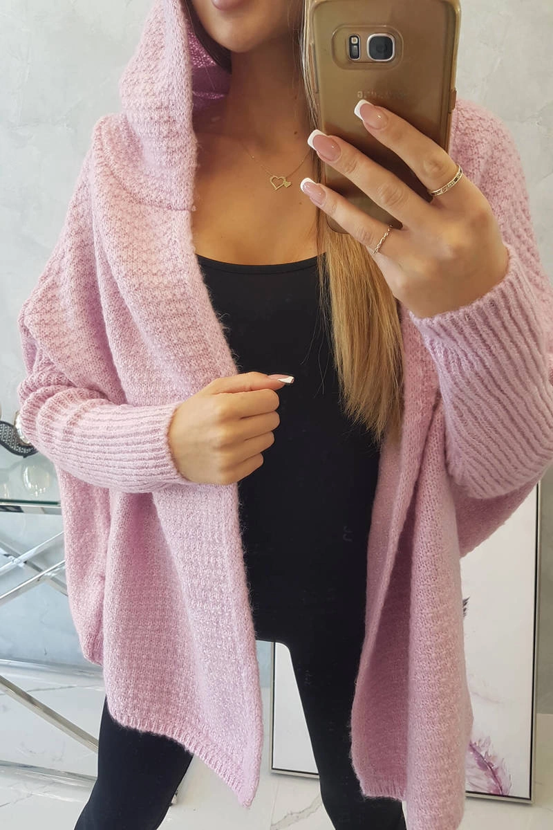 Kesi Hooded sweater with batwing sleeve purple