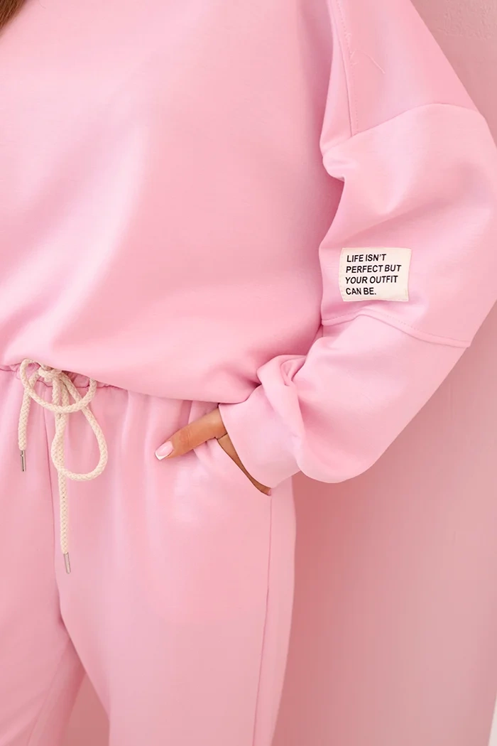 Kesi Włoski Set sweatshirt + pants buttery fabric candy pink