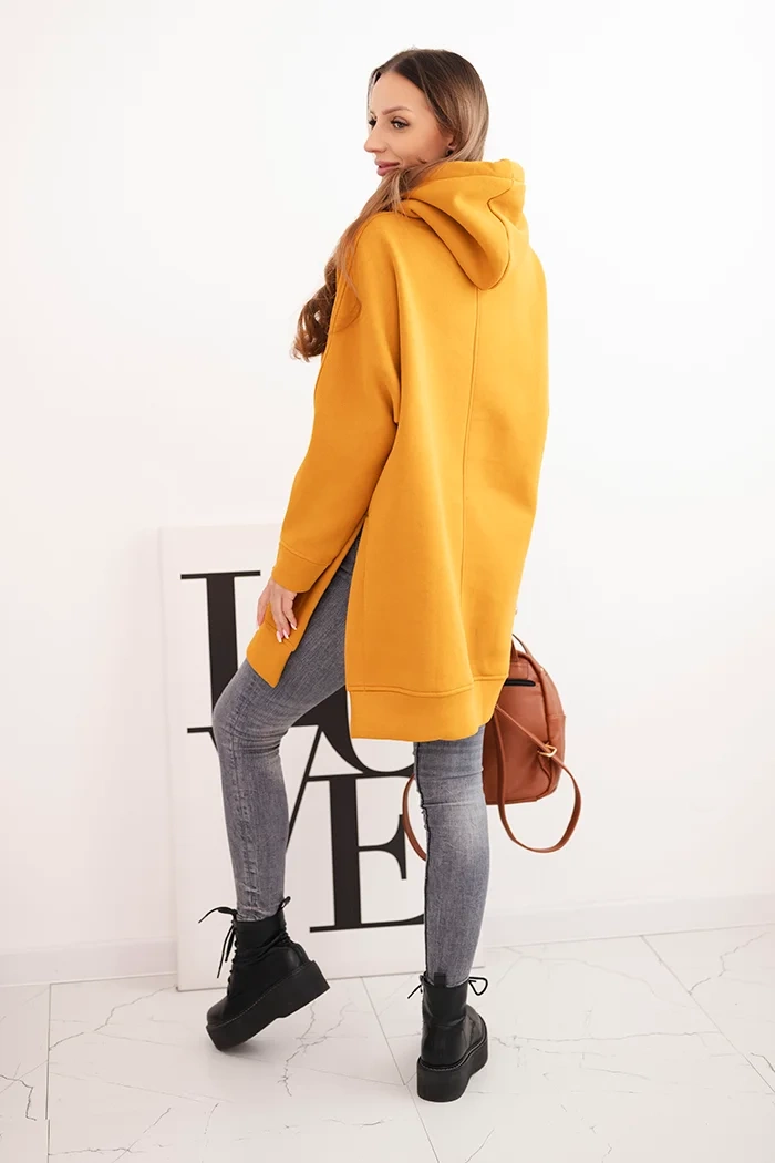 Kesi Insulated sweatshirt with side slits mustard