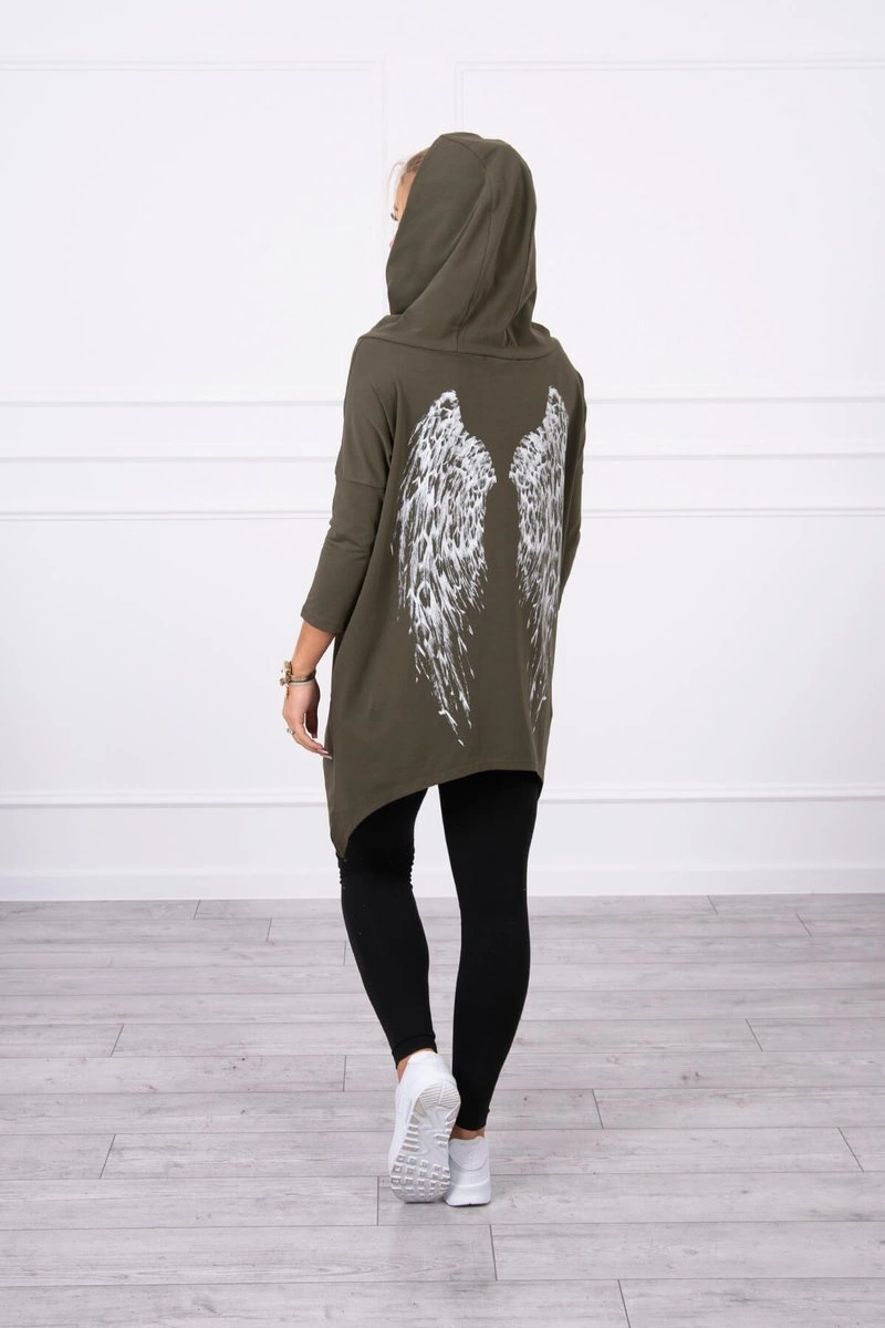 Kesi Sweatshirt with a print of wings khaki