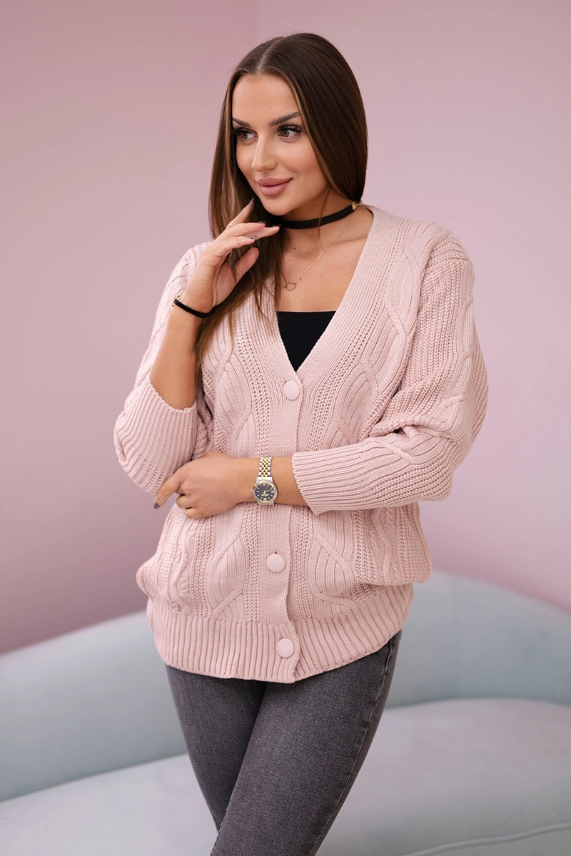 Sweater with wide sleeves powder pink