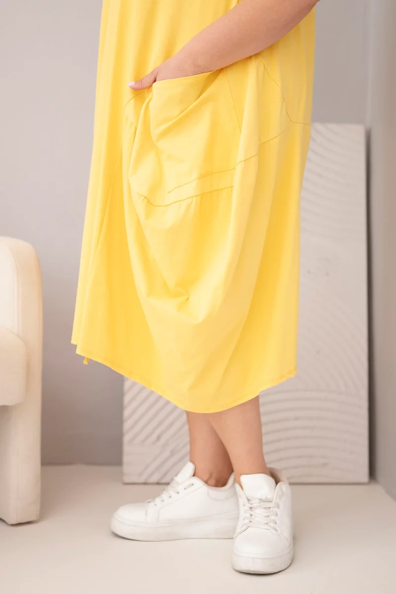 Kesi dámske plus size šaty so stálymi vreckami