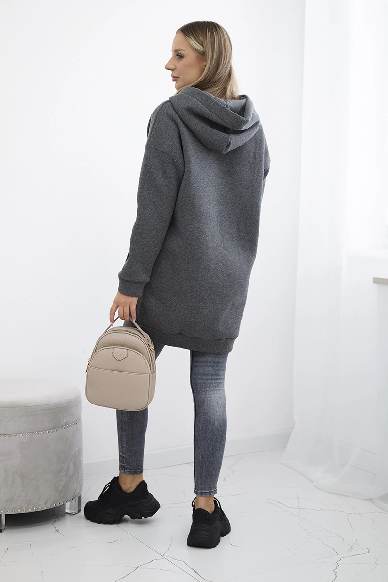 Hoodie with graphite patches