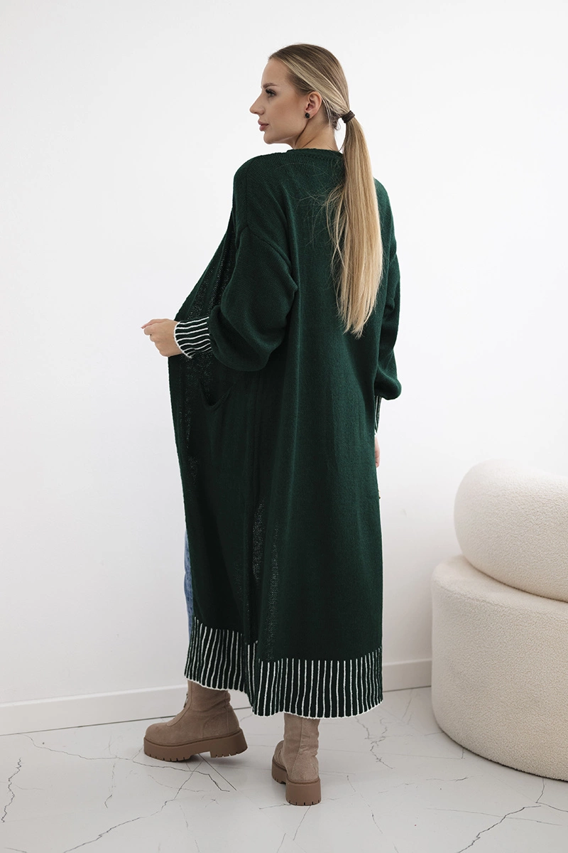 Kesi Włoski Cardigan with pockets dark green