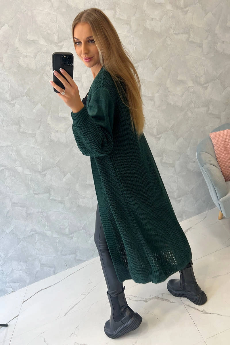 Long cardigan dark green