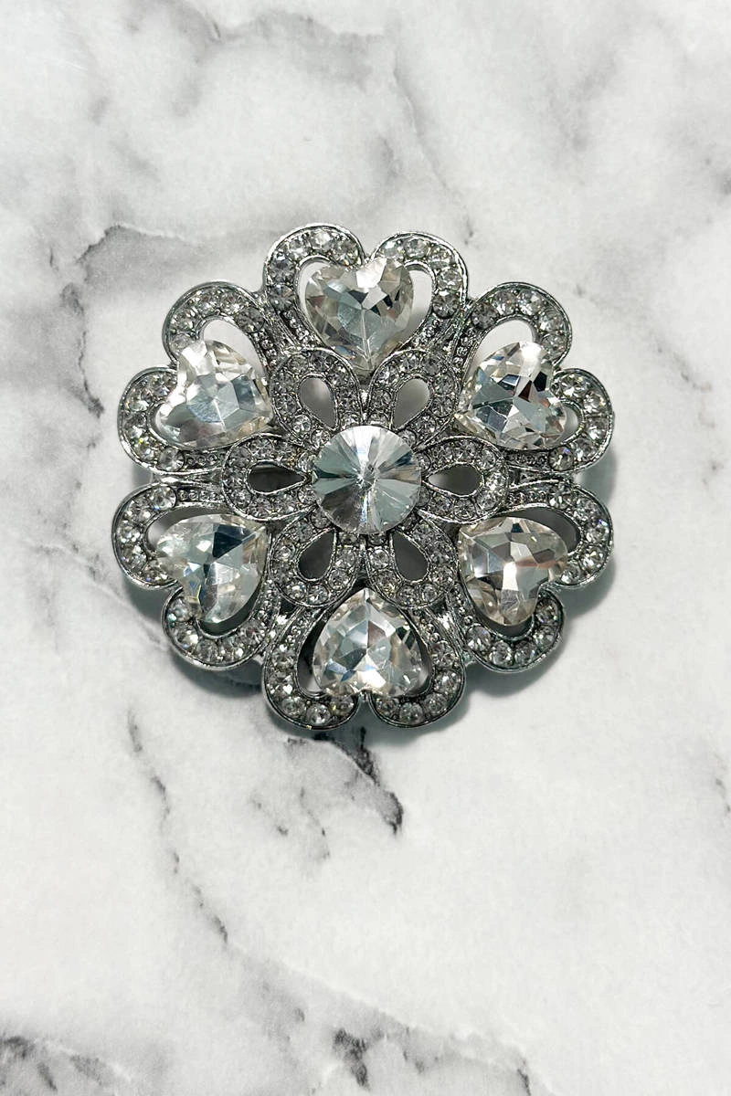 Brooch Flower XZ459-193 silver