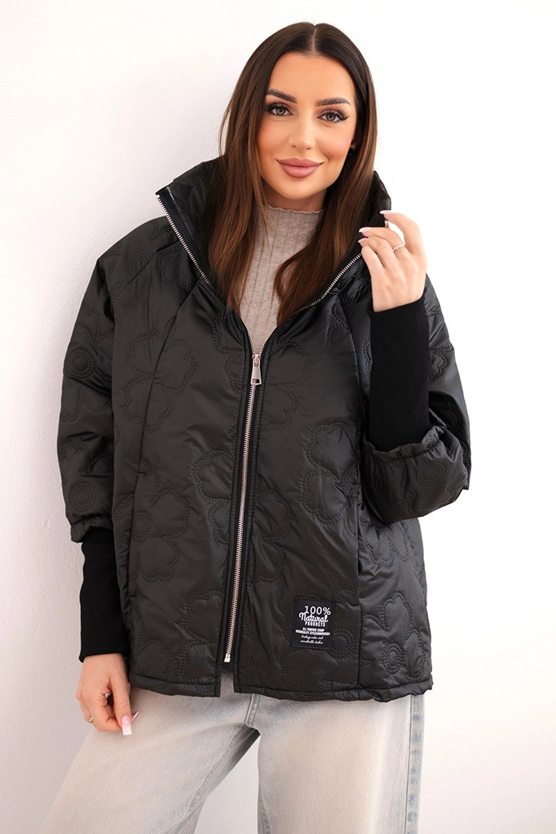 Пролетно ватирано яке Kesi Włoski с флорален мотив