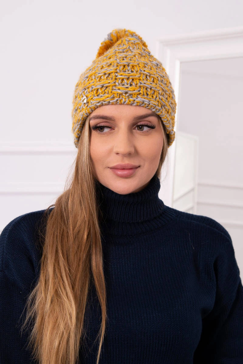 marka niezdefiniowana Čapica s fleece Fiona K275 horčica + šedá