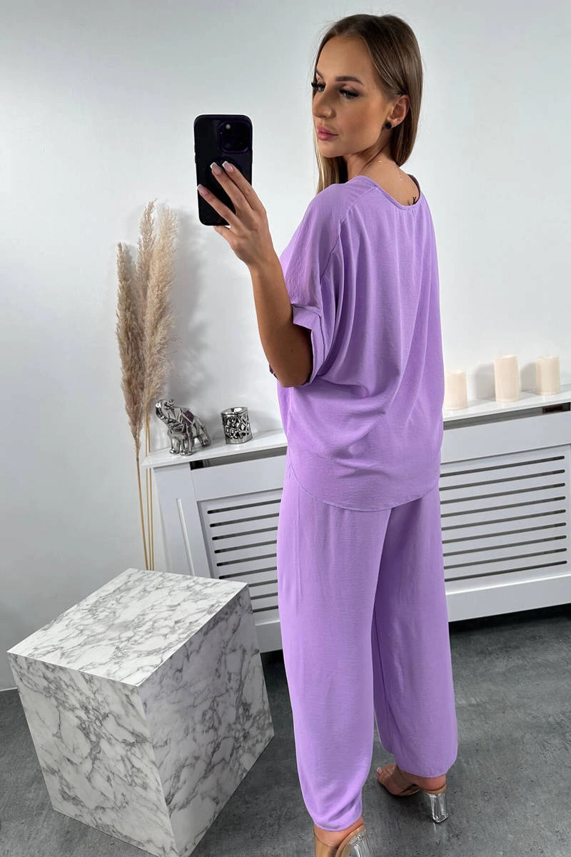 Set of blouses with trousers light purple