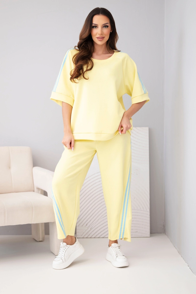 Дамски комплект Kesi от жълта вискоза