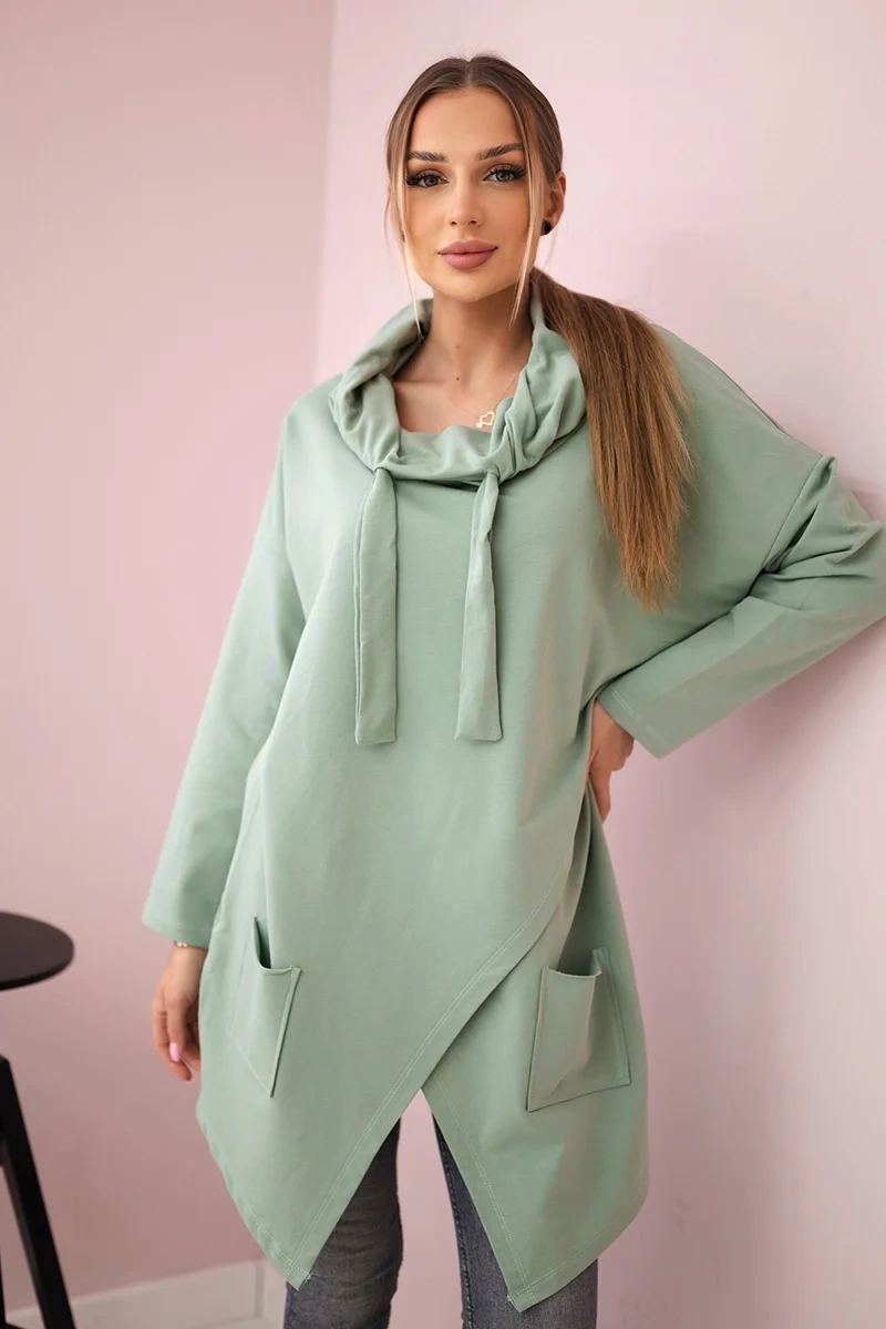 Tunic with clutch front Oversize dark mint