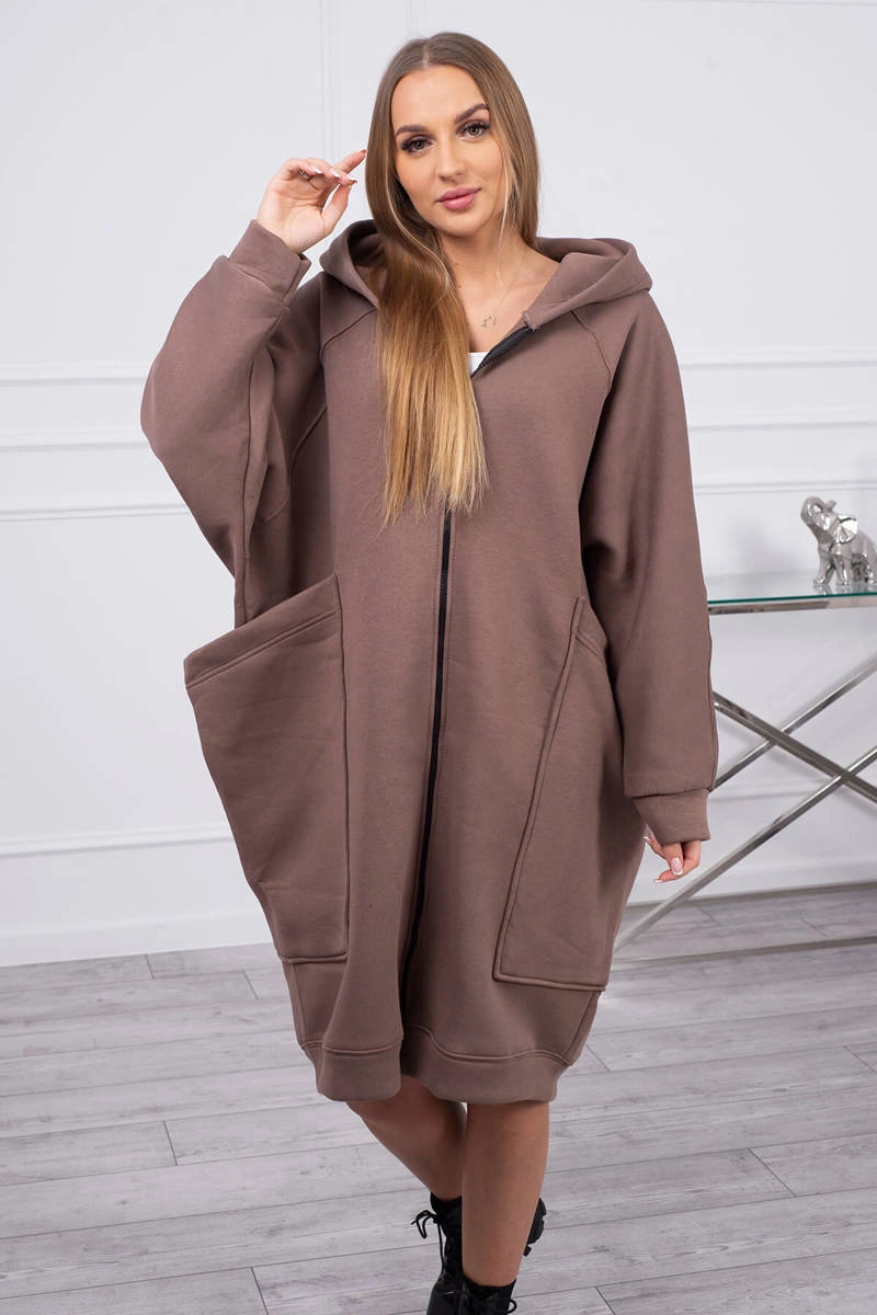 Oversize insulated mocha sweatshirt