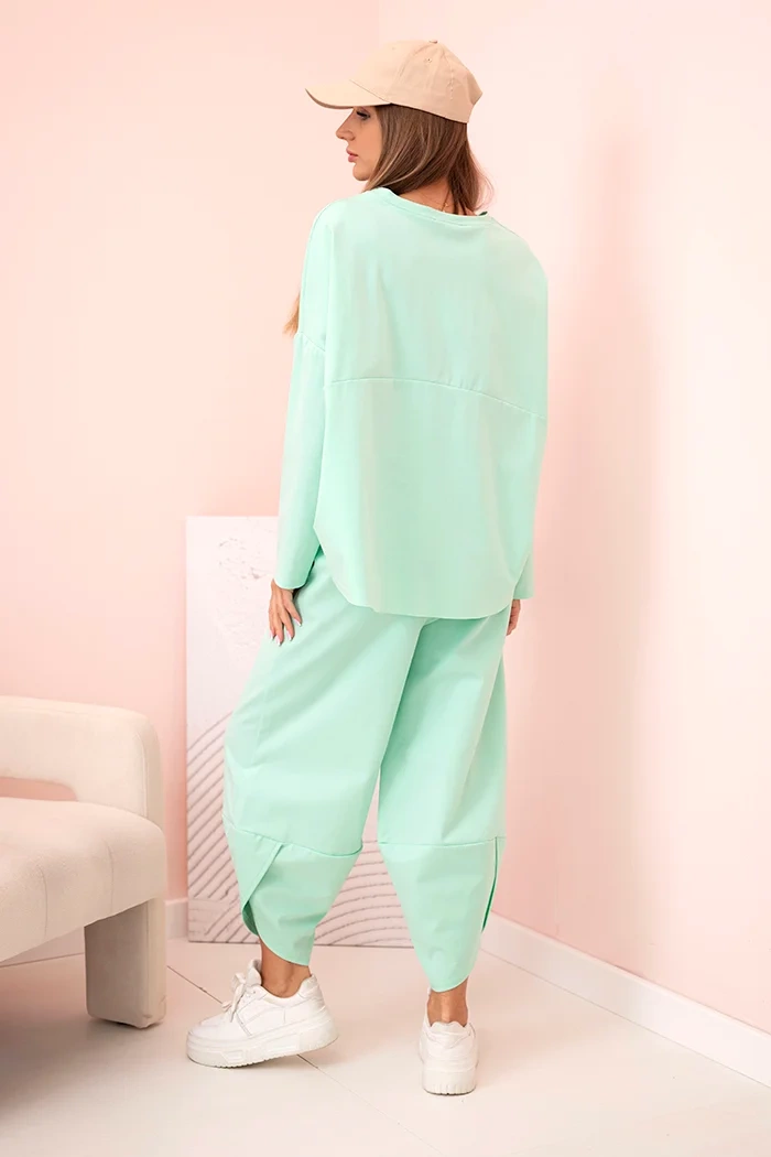 Kesi Włoski Set of new punto sweatshirt pants light mint