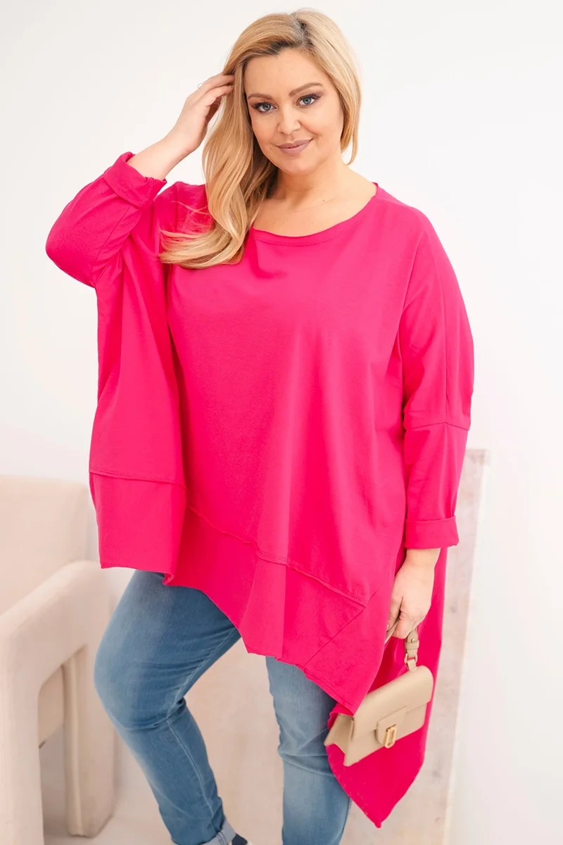 Plus size tunika s asymetrickým lemem