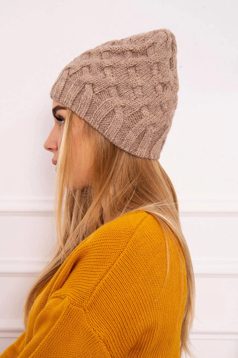 Kesi Cap with fleece Agnieszka K239 light beige