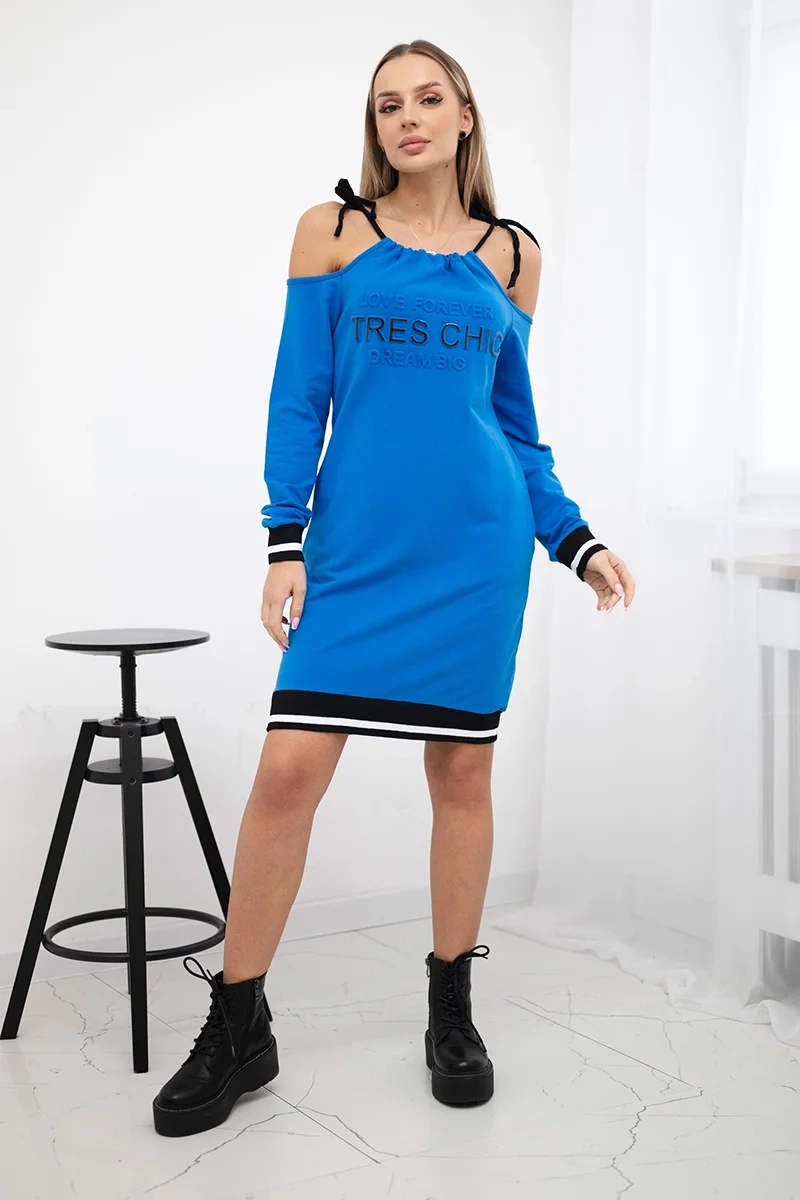 Tres Chic Dress Purple-Blue