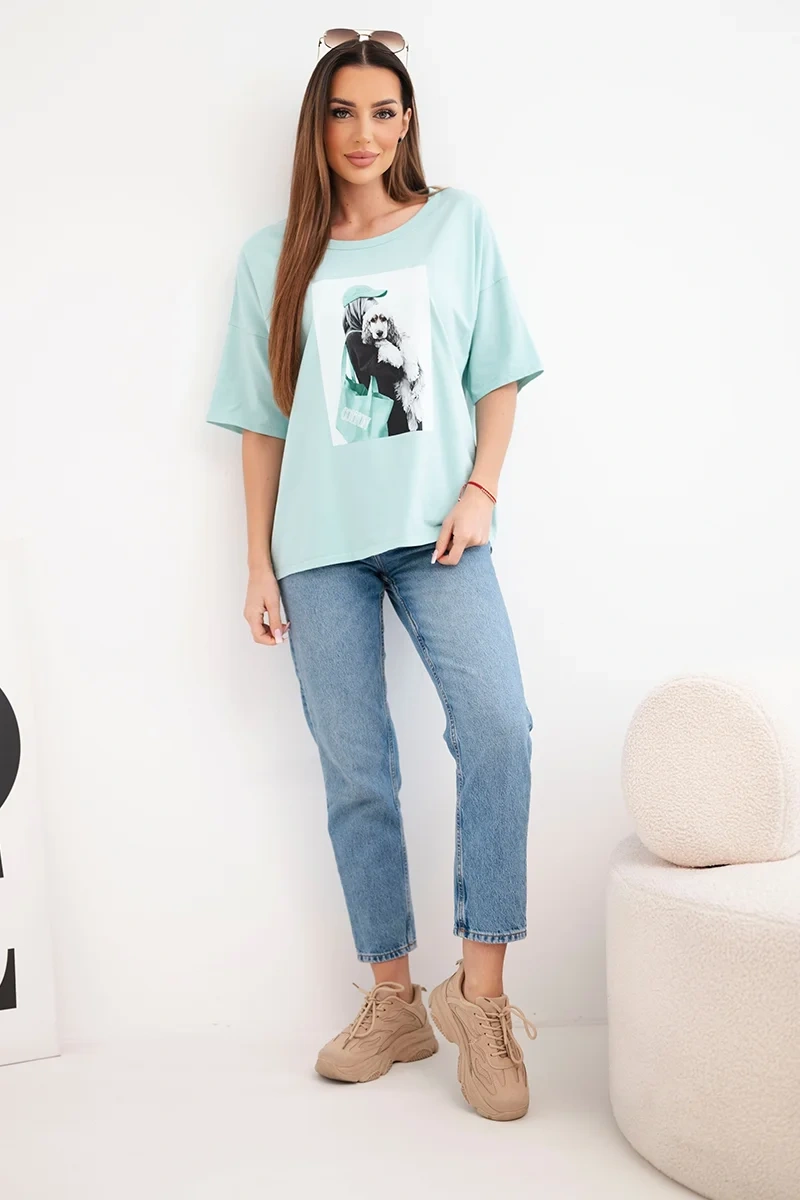 Kesi dámsky oversized top s krátkym rukávom