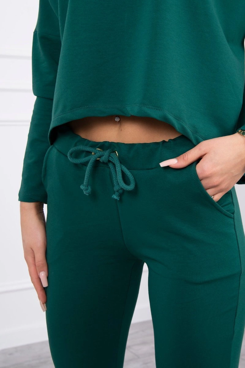 marka niezdefiniowana Set with oversized blouse green