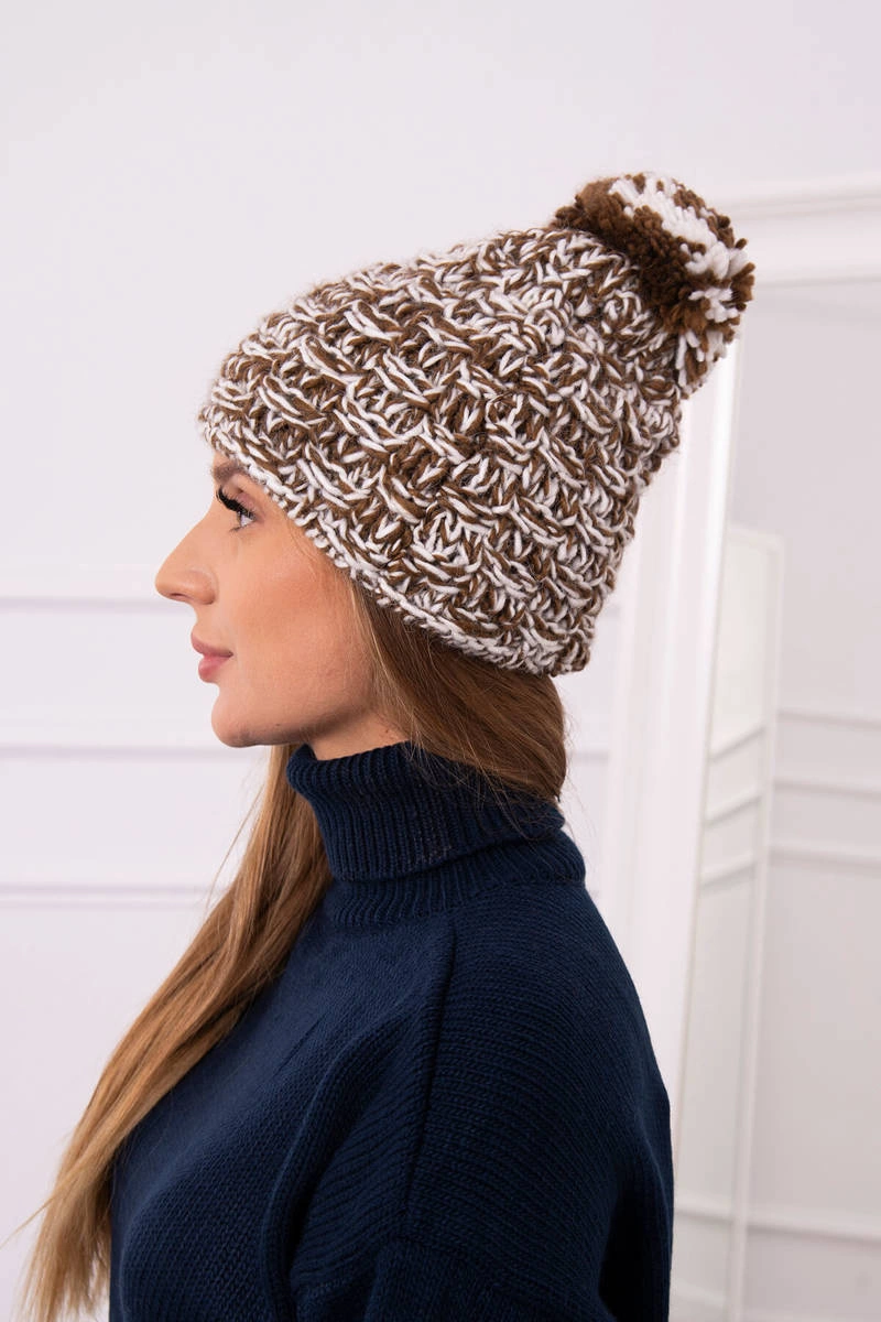 marka niezdefiniowana Cap with fleece Fiona K275 white + brown