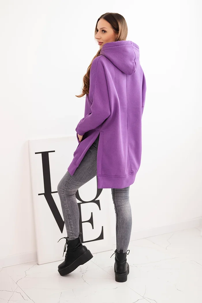 Kesi Warm hoodie with side slits purple