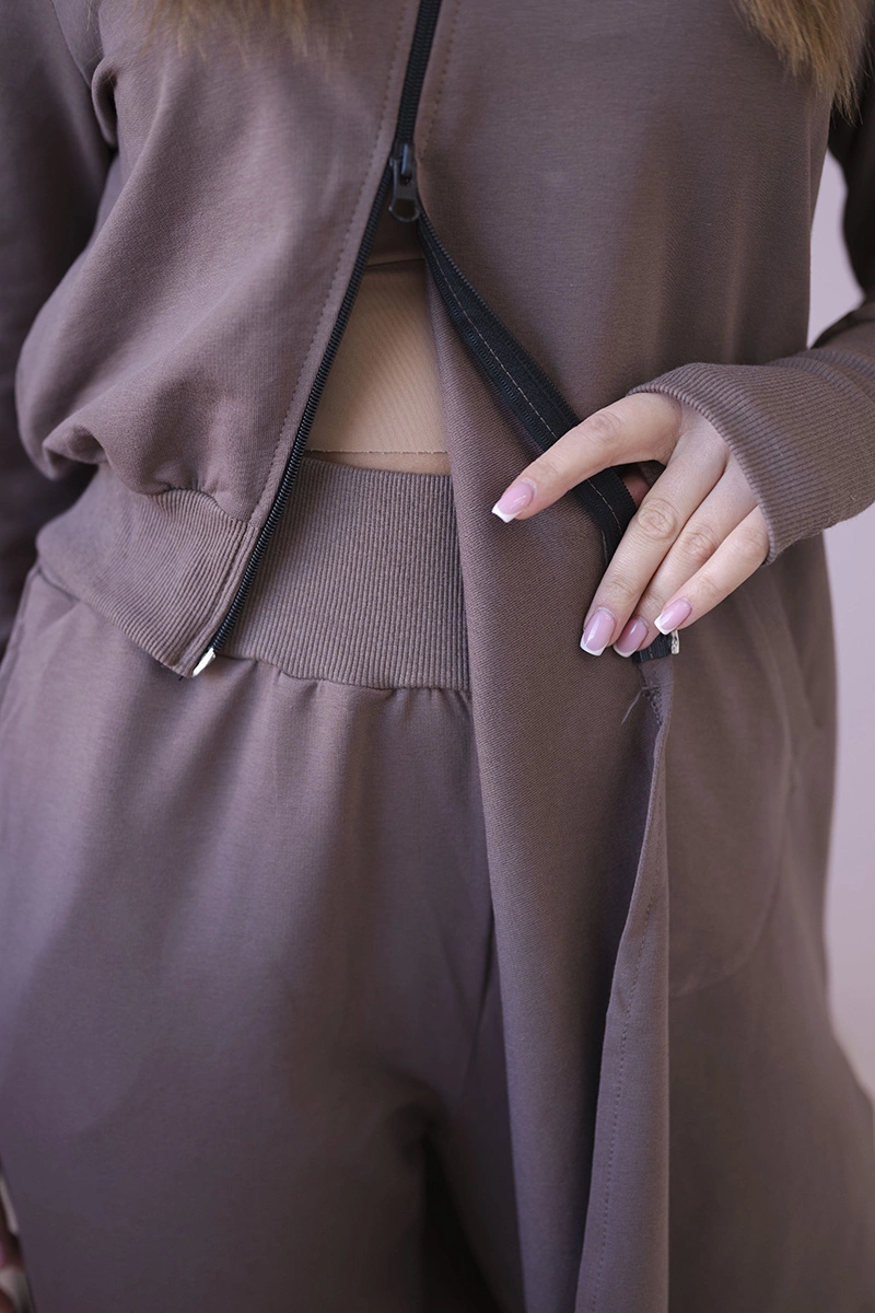 Set of sweatshirt with longer mocha side
