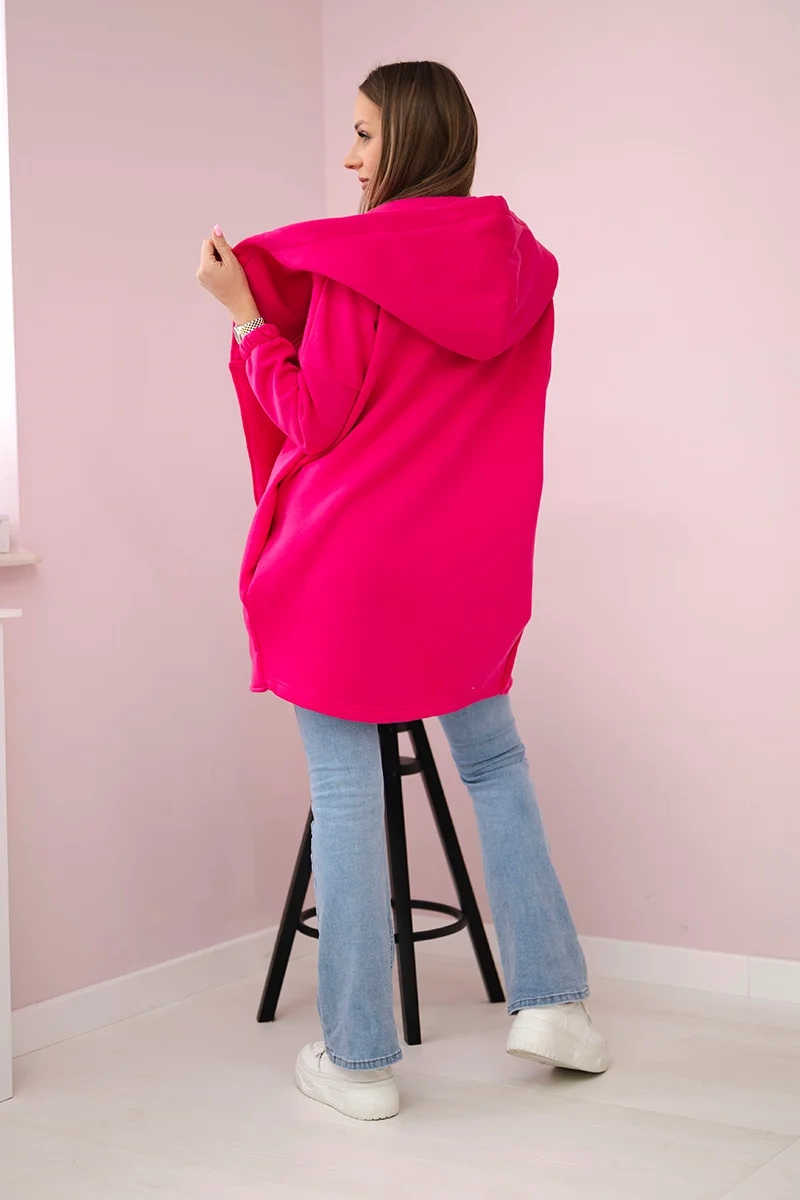 Short-zip sweatshirt fuchsia