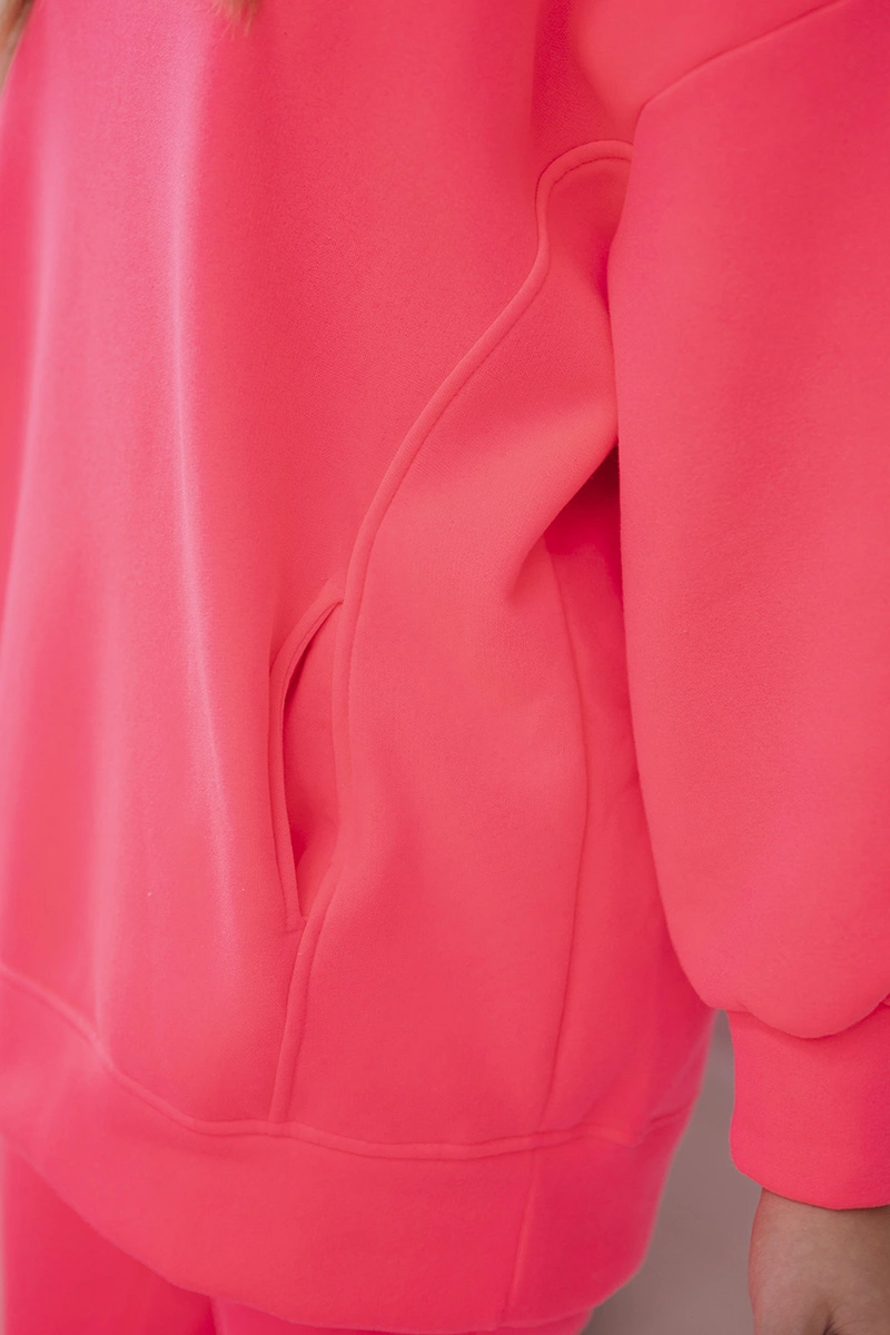 Insulated set with a sweatshirt in pink neon color