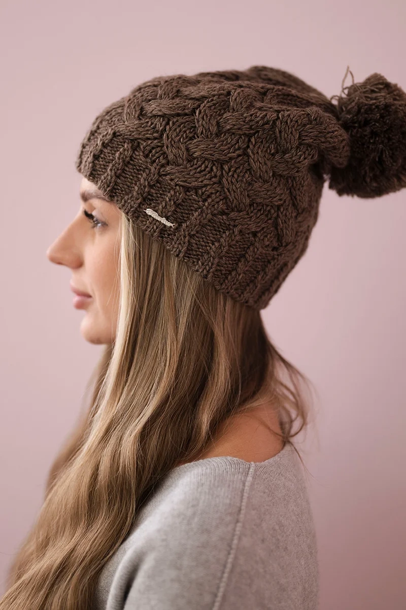 marka niezdefiniowana Cap with fleece Waleria K307 cappuccino