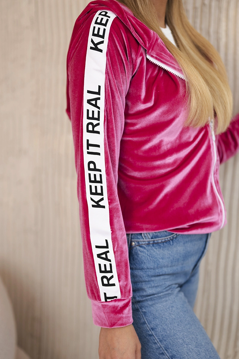 Velour hoodie fuchsia