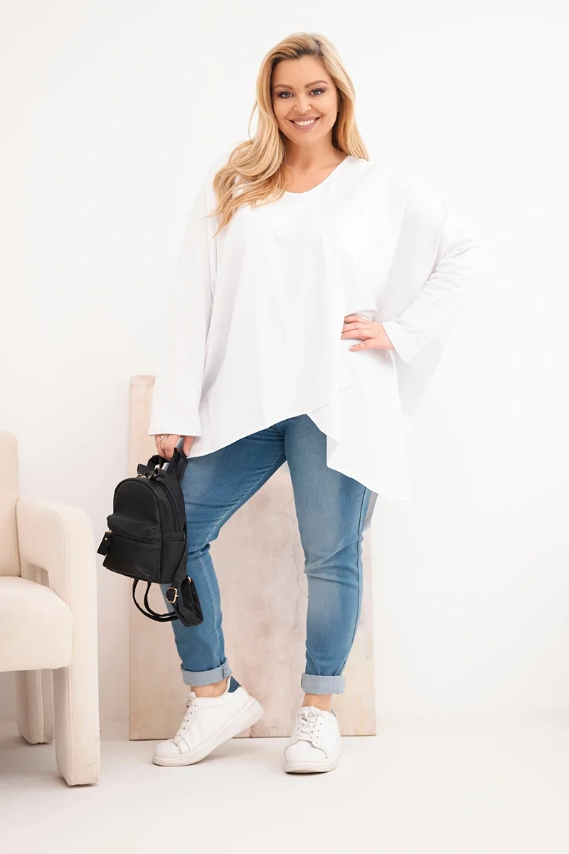 Dámska plus size blúzka s asymetrickým spodkom