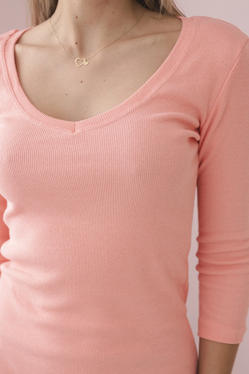 Dress with apricot neckline