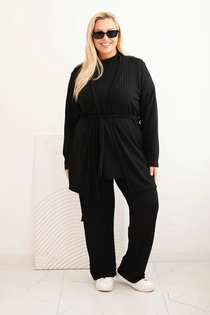 Kesi Dámsky komplet Plus Size 3-dielny čierny