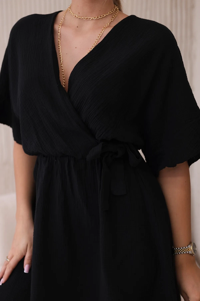 Kesi Włoski Muslin dress with waist black