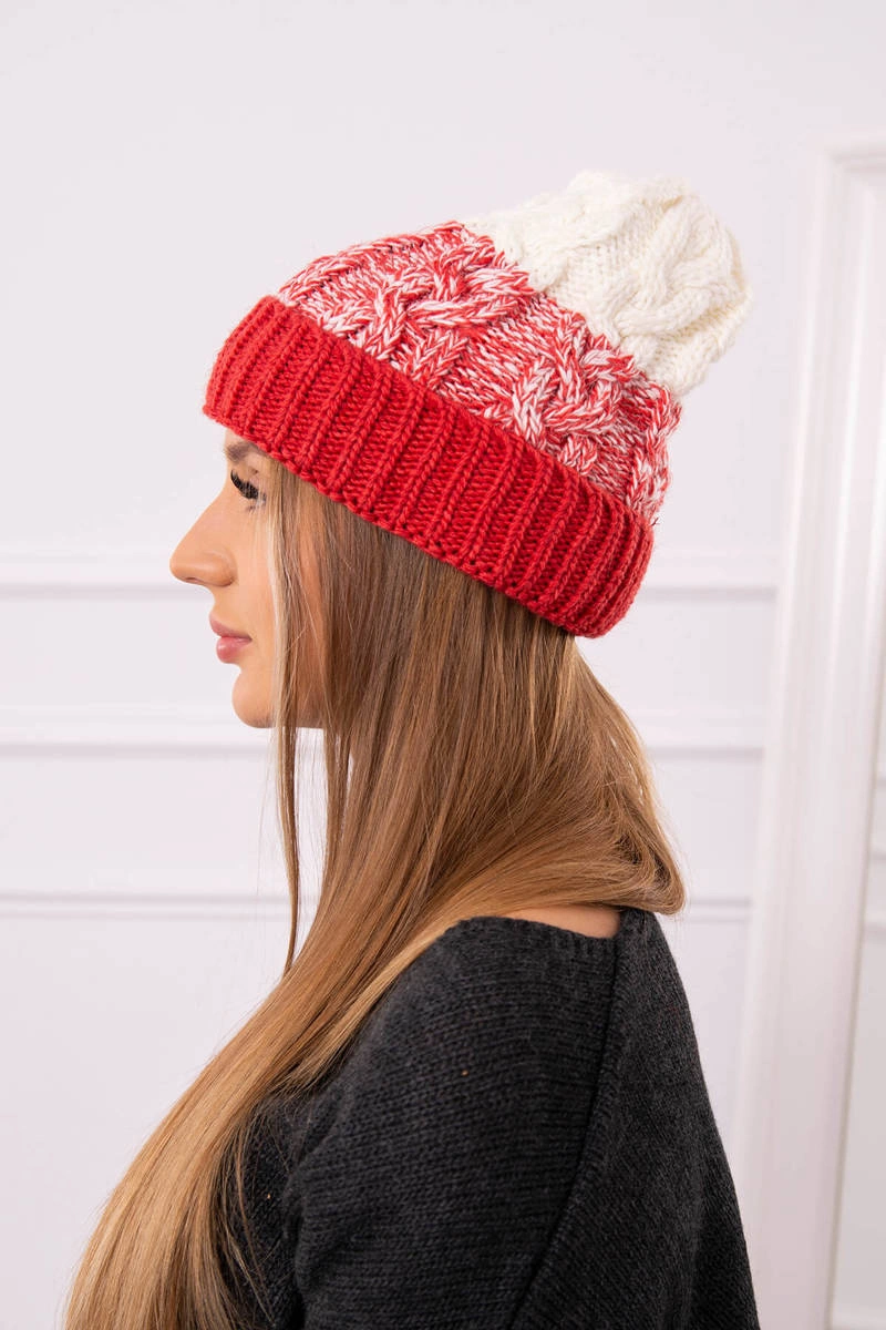 Kesi Women&#039;s cap Samara K346 raspberry+ecru