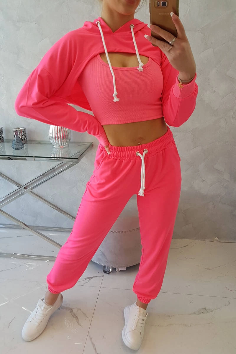 3-piece cotton set розовый неон