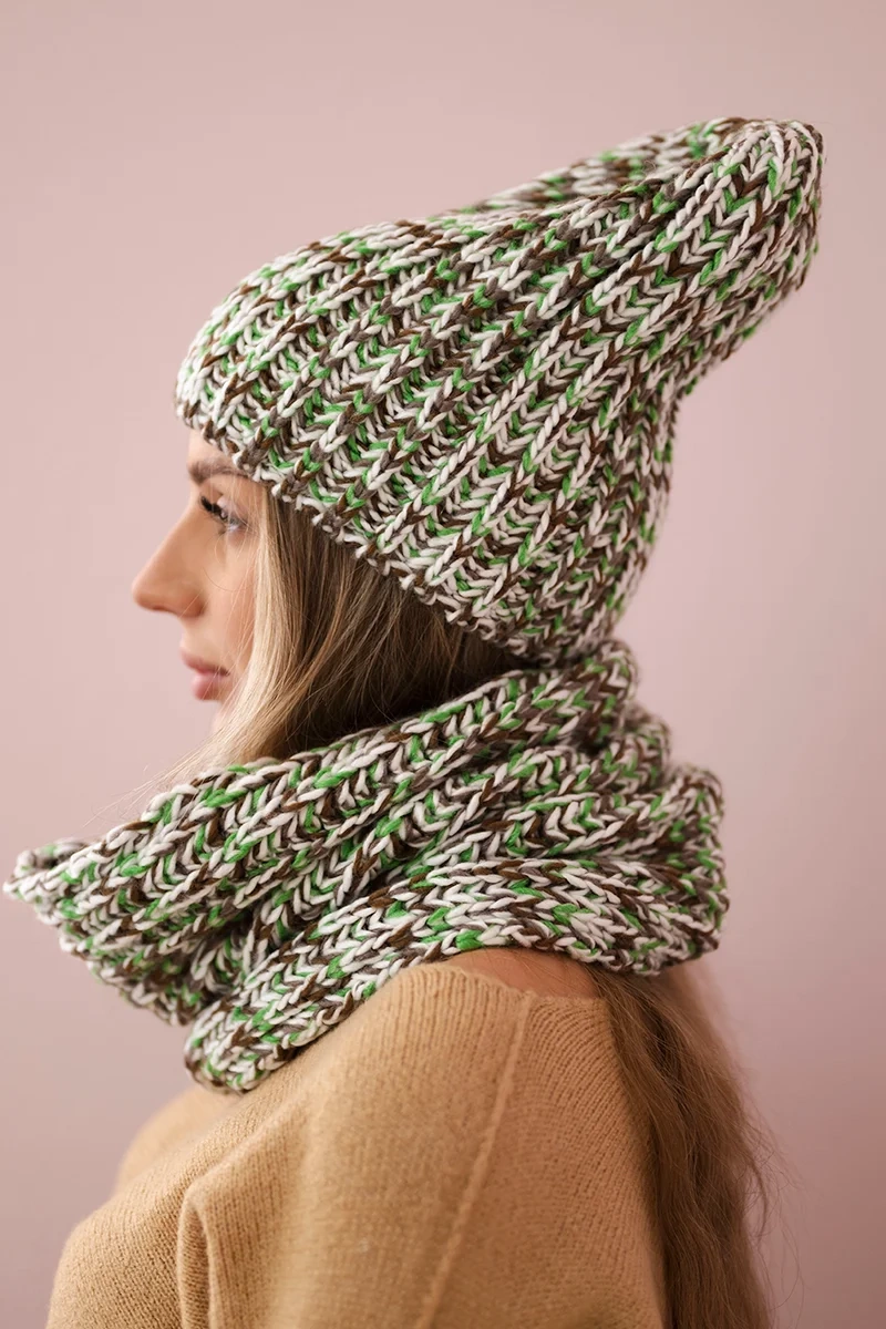 Women&#039;s set with fleece Merry K202 green + brown