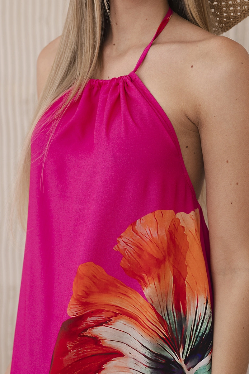 Women's Summer Viscose Dress - Fuchsia