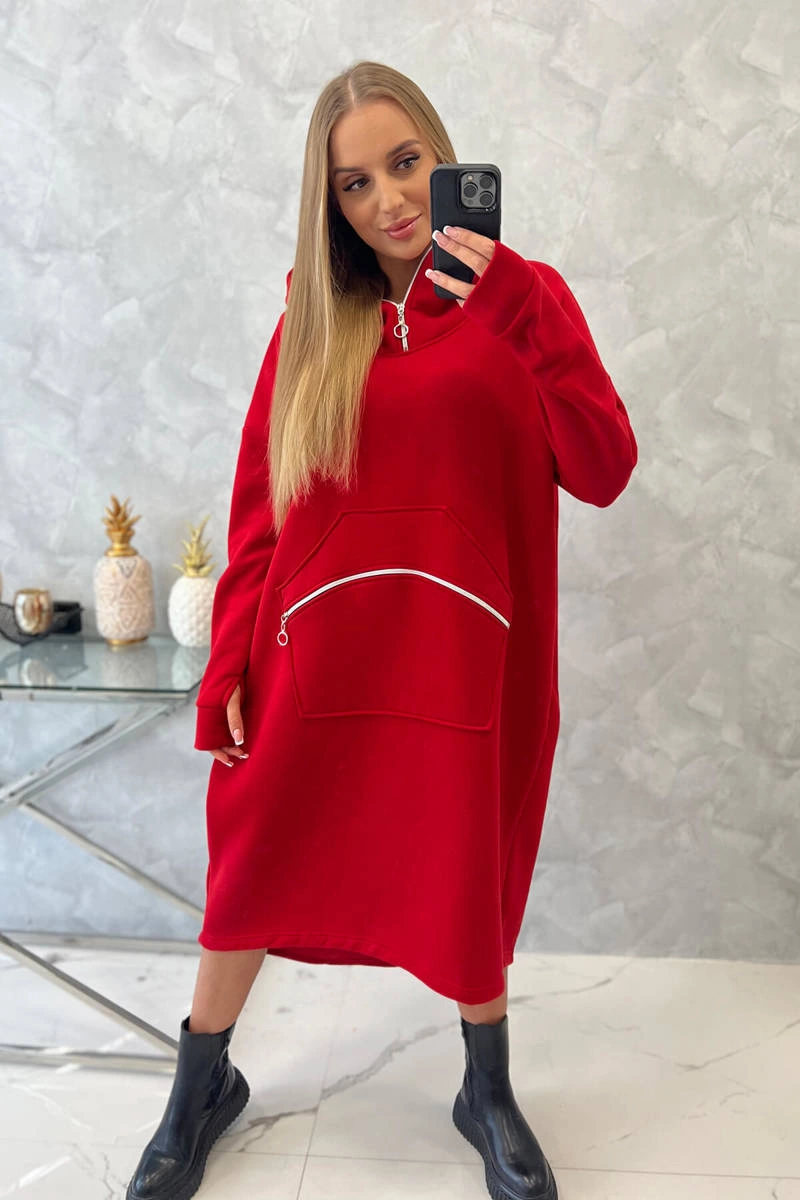 Insulated dress with hood red