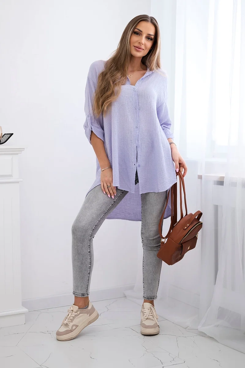 Kesi Włoski Cotton muslin shirt light purple