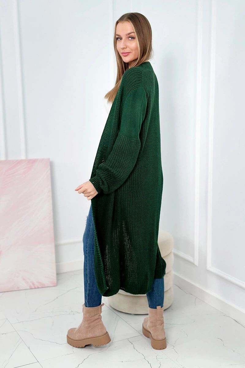 Long cardigan dark green