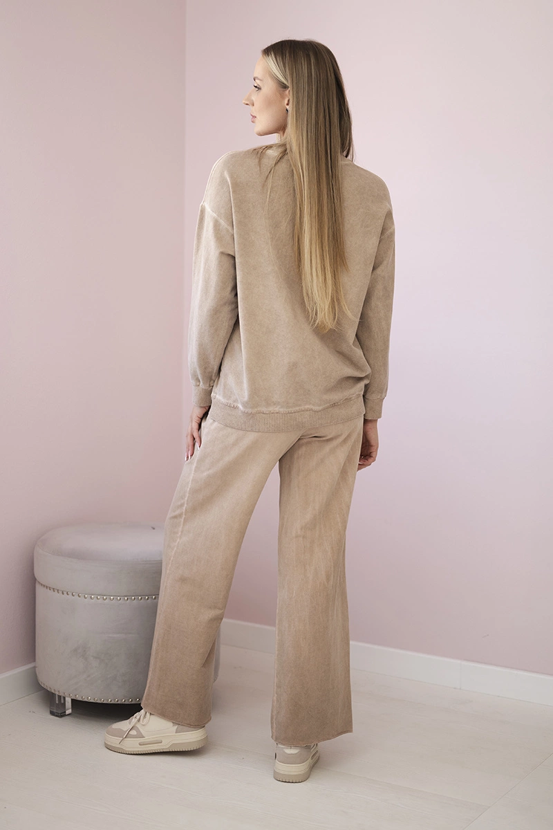 Kesi Włoski Cotton set Angel sweatshirt + pants camel