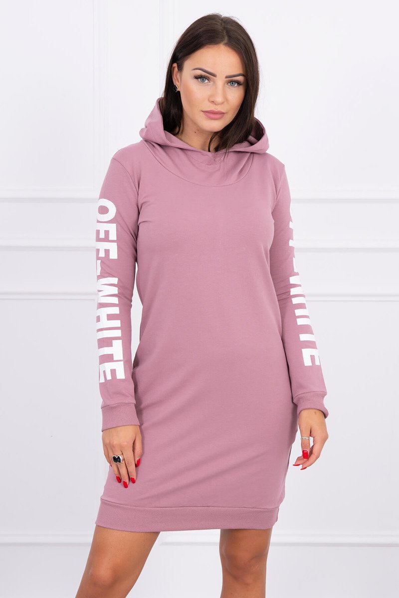 Off White Dress Dark Pink