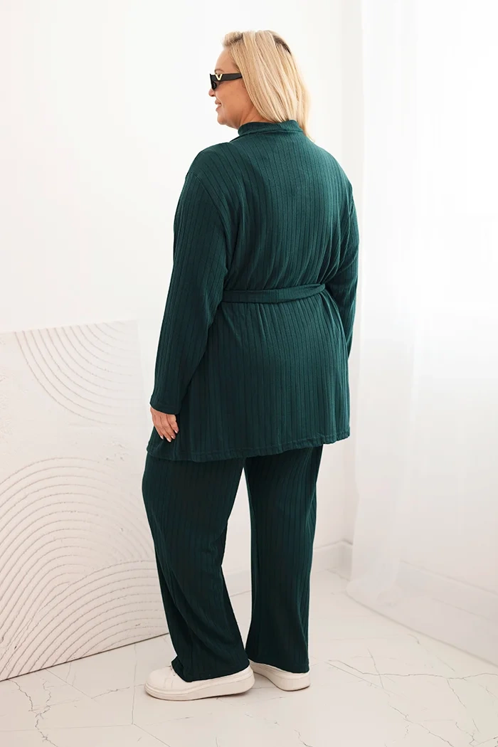 Kesi Three-piece women&#039;s Plus Size set dark green