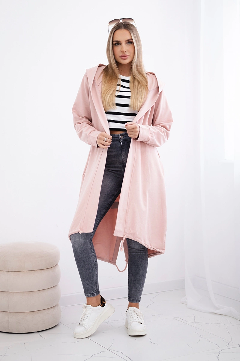 Cardigan with oversize print dark powder pink