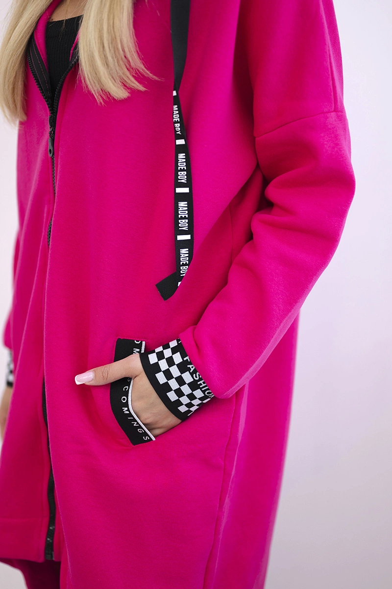 Fuchsia hoodie with zipper