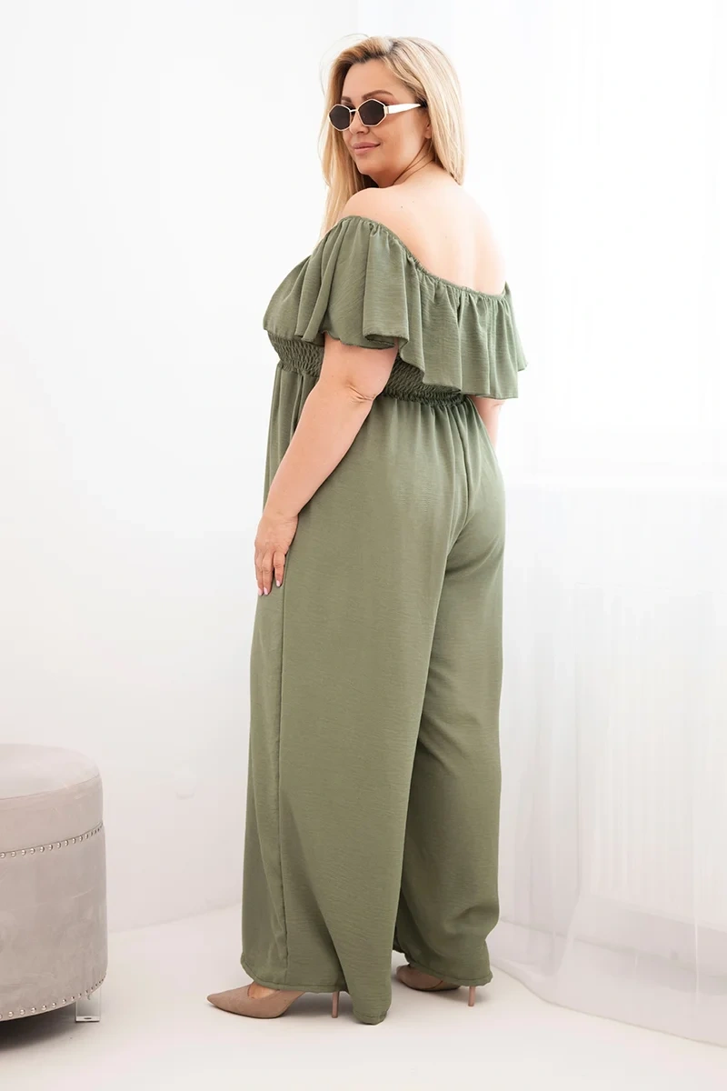 Plus size overal Kesi Włoski s volánom
