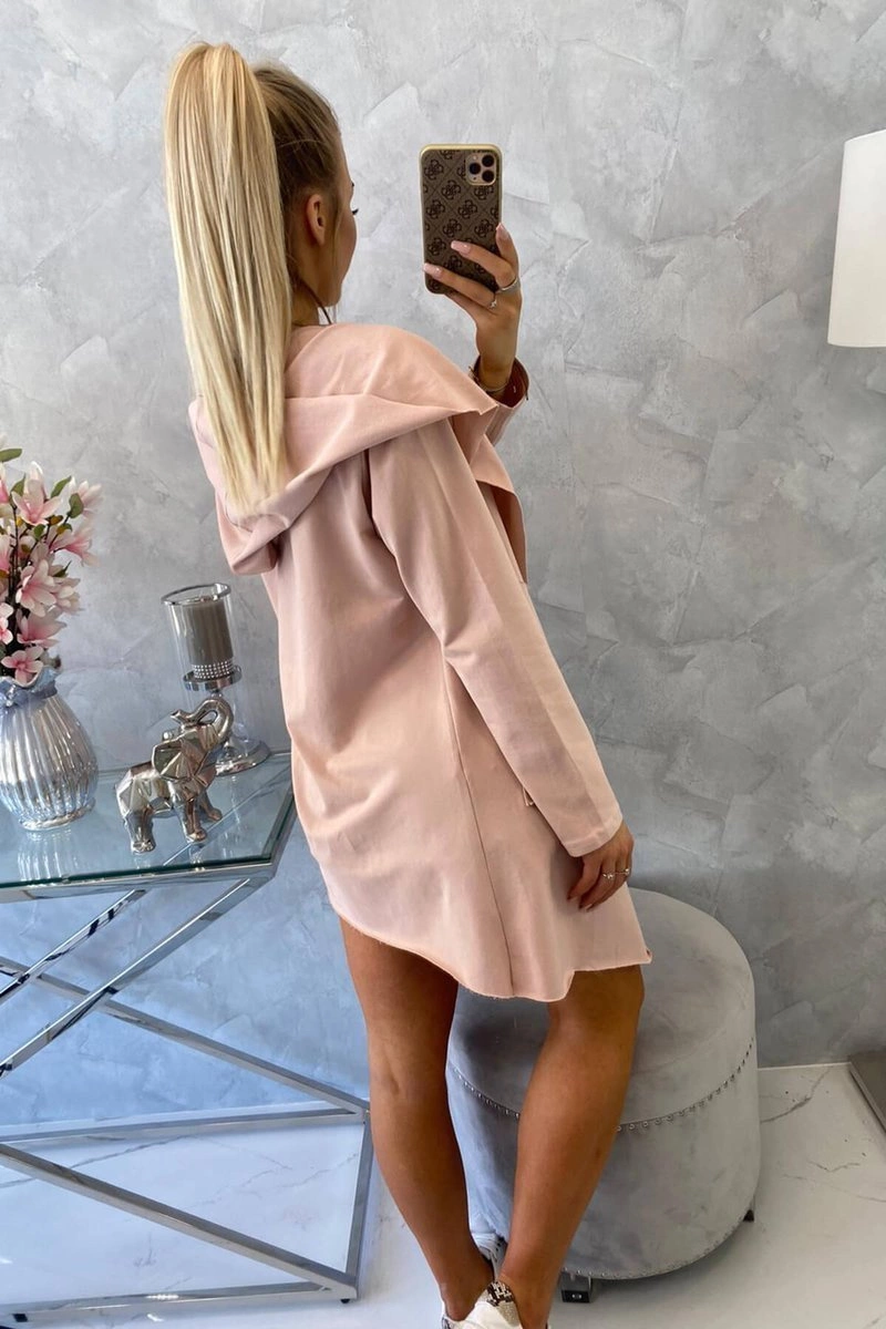 Cape with loose hood dark powder pink