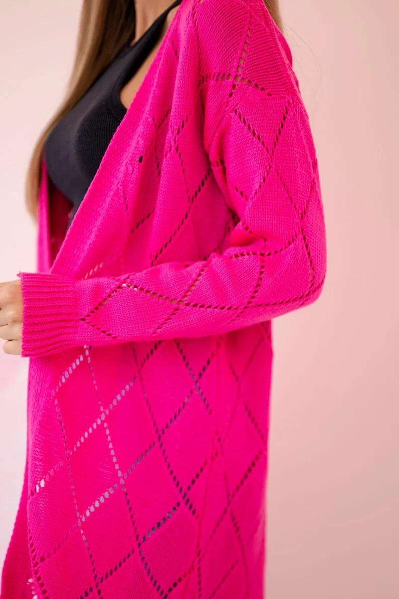 Sweater with geometric pattern pink neon